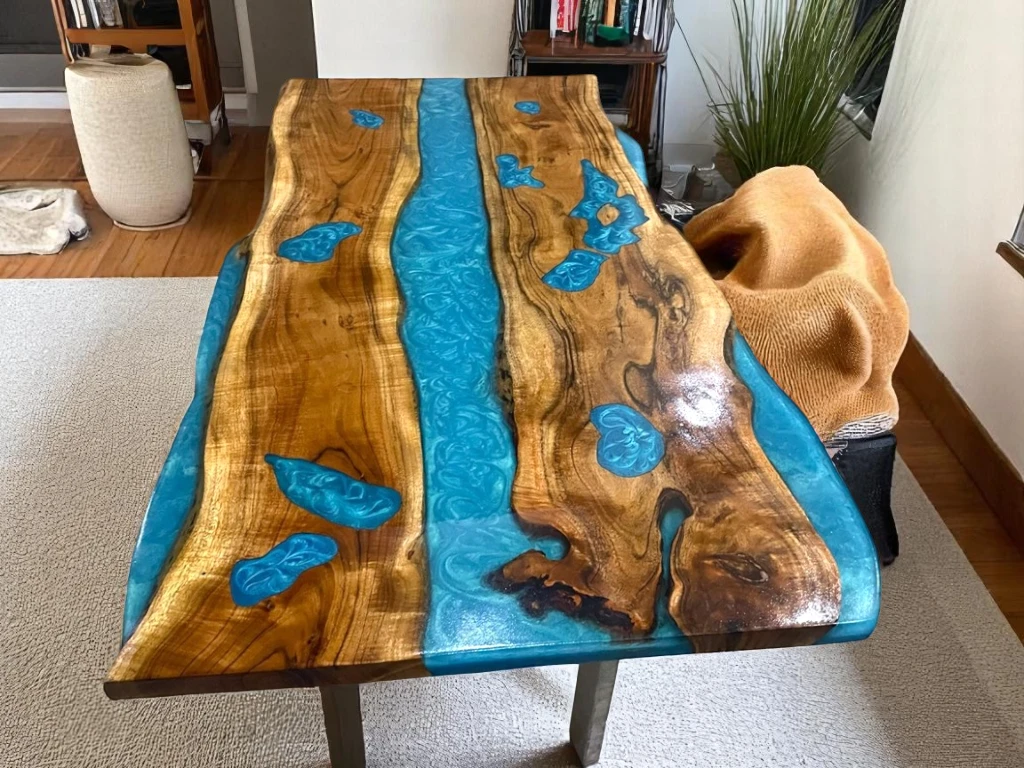 Artisanal Excellence: Handcrafted Live Edge Epoxy Table 